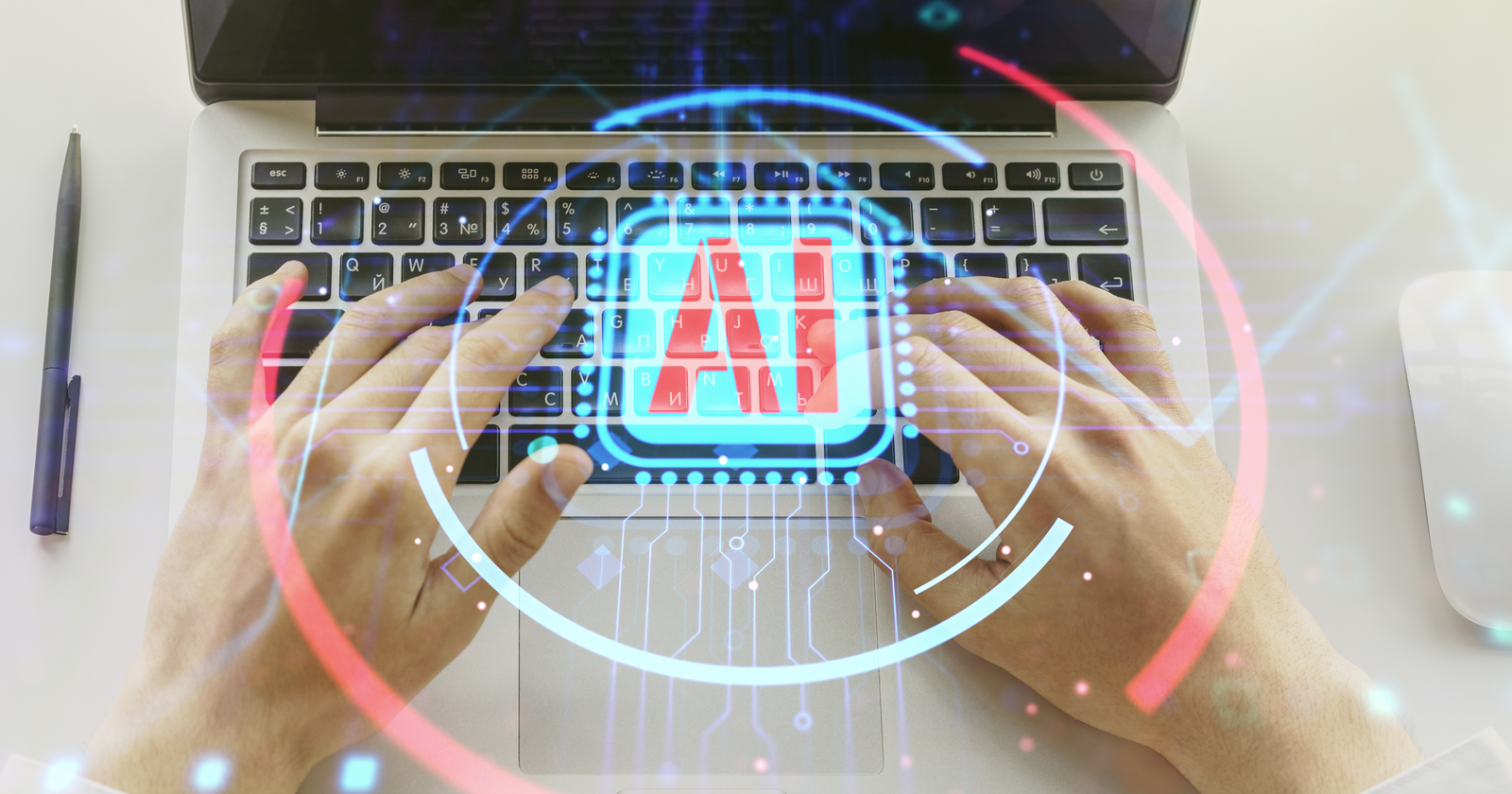 AI writing tools with laptop set up